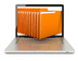 data A laptop with File Folders coming out of it