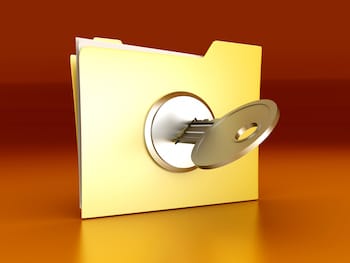 A secured / encrypted Folder. 3D rendered Illustration.