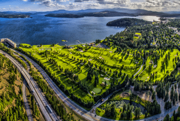 Aerial photograph of Coeur d'Alene in Kootenai County.