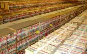 Room full of open-shelf records storage files