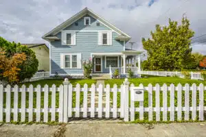 Spokane, Washington: A typical quaint Victorian home with a white picket fence