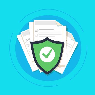 Illustration of paper documents covered by a guard shield