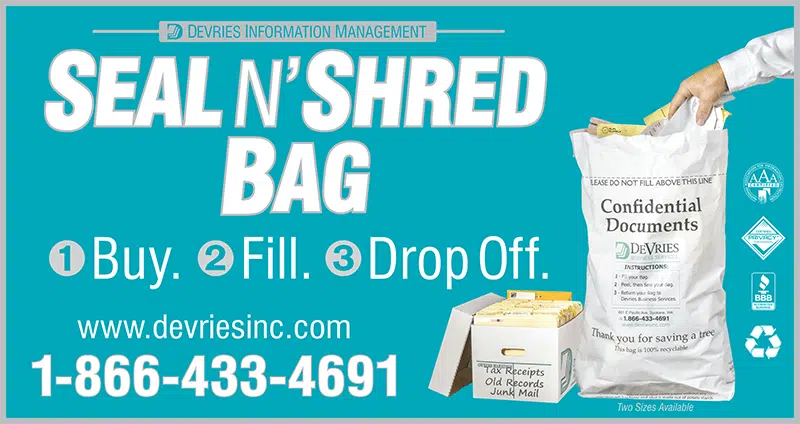 DEVRIES SealnShred Bag AD Horizontal-min DeVries Seal n Shred Bag AD