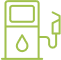 Illustration of a green gas pump with a fuel droplet.