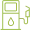Illustration of a green gas pump with a fuel droplet.