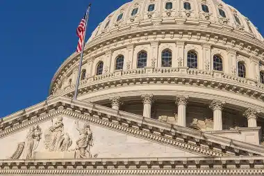 Detail of the United States Capitol building in Washington D.C.