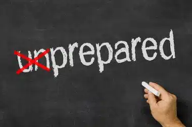 A blackboard with the handwritten text unprepared