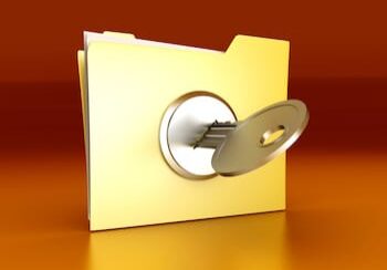 A secured / encrypted Folder. 3D rendered Illustration.