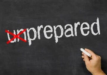 A blackboard with the handwritten text unprepared